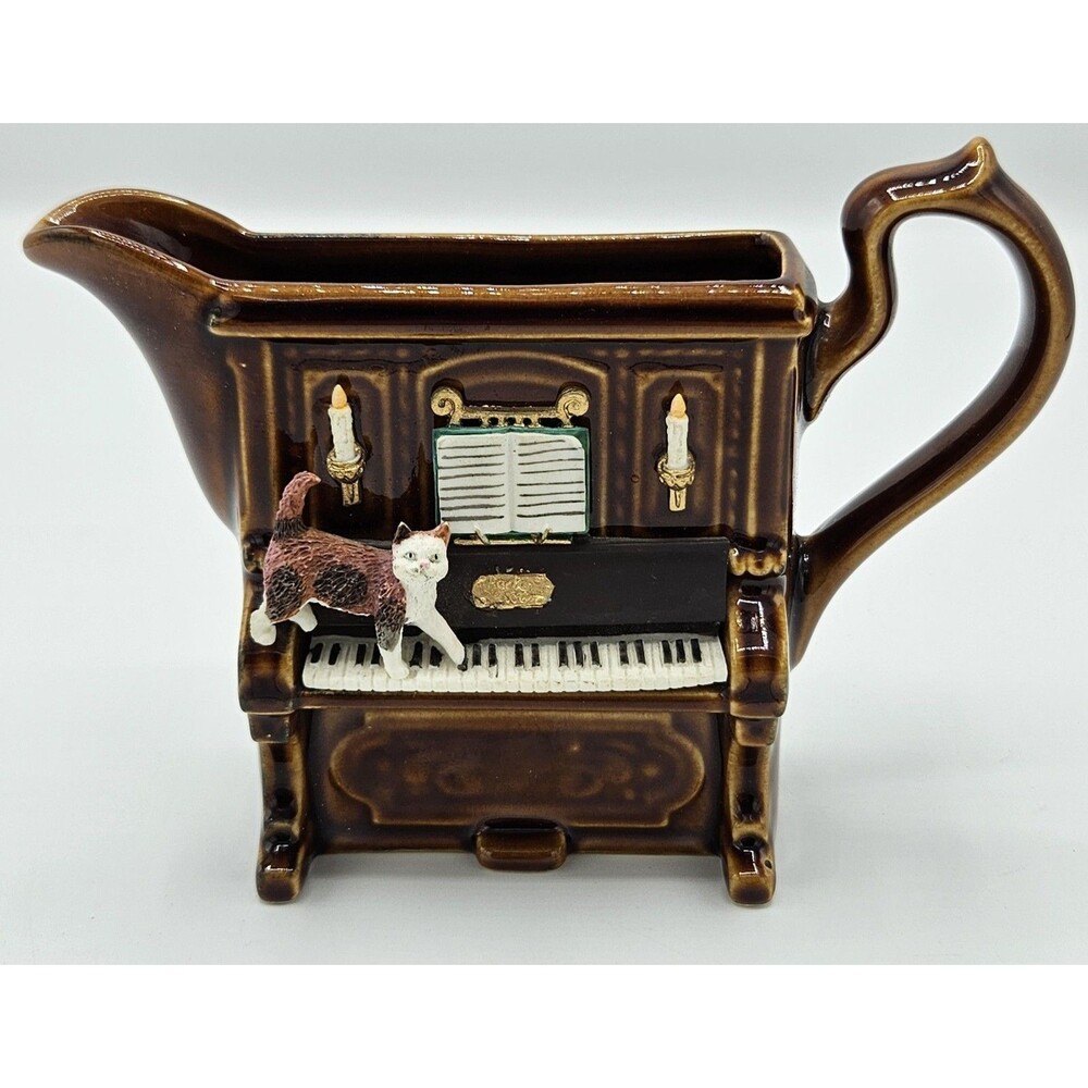 VINTAGE PARK PAUL CARDEW MADE IN ENGLAND CAT PIANO TEA POT CREAMER PITCHER